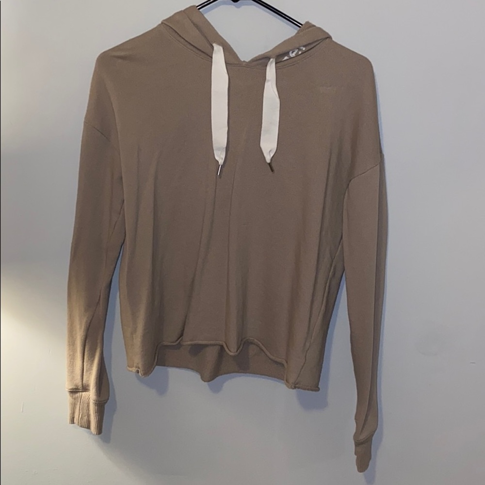 tan aerie cropped sweatshirt